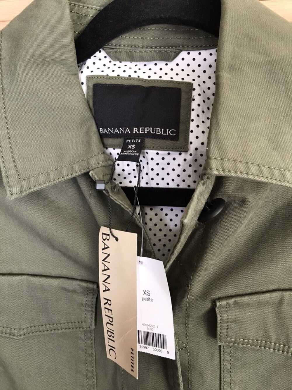 NWT Banana Republic Modern Fit Classic Twill Utility Jacket sz XS Petite Green - Picture 6 of 7